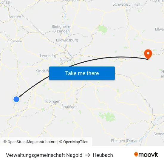 Verwaltungsgemeinschaft Nagold to Heubach map
