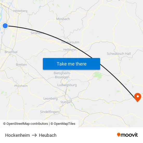 Hockenheim to Heubach map