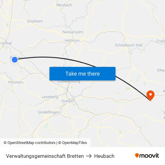 Verwaltungsgemeinschaft Bretten to Heubach map