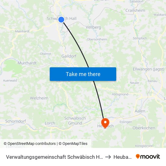 Verwaltungsgemeinschaft Schwäbisch Hall to Heubach map
