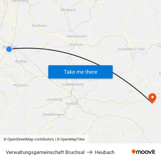 Verwaltungsgemeinschaft Bruchsal to Heubach map