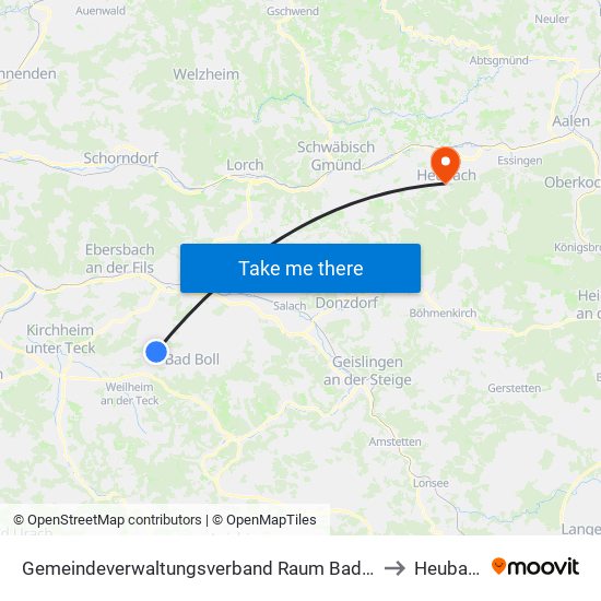 Gemeindeverwaltungsverband Raum Bad Boll to Heubach map