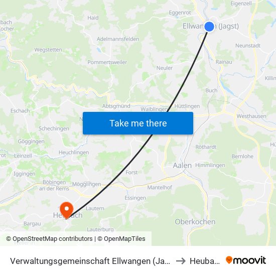 Verwaltungsgemeinschaft Ellwangen (Jagst) to Heubach map