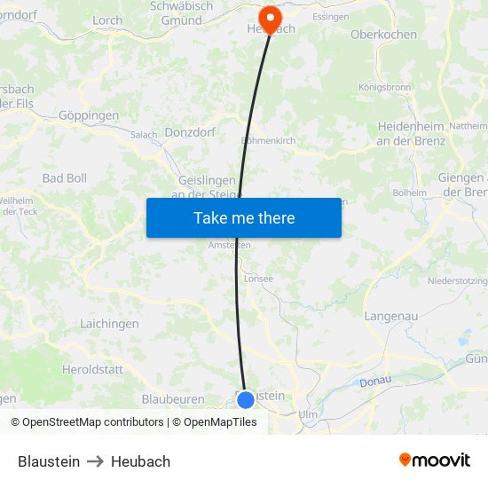 Blaustein to Heubach map