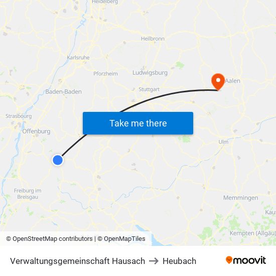 Verwaltungsgemeinschaft Hausach to Heubach map