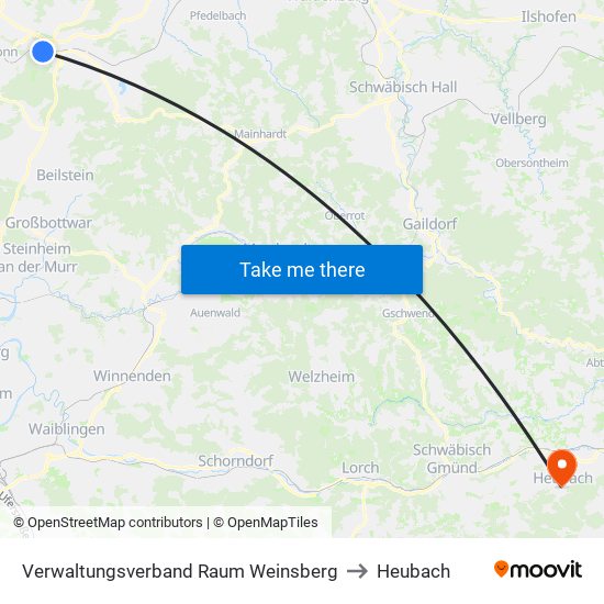 Verwaltungsverband Raum Weinsberg to Heubach map