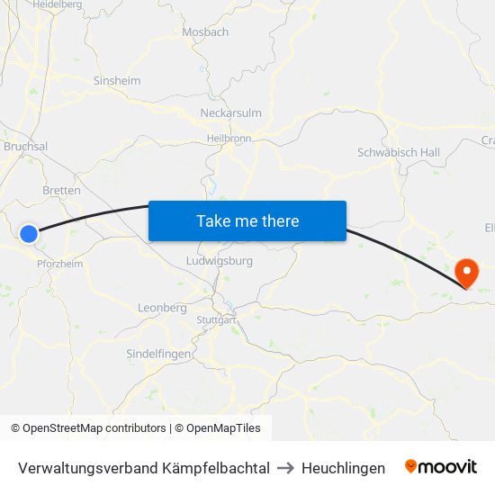 Verwaltungsverband Kämpfelbachtal to Heuchlingen map