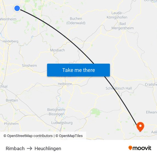 Rimbach to Heuchlingen map