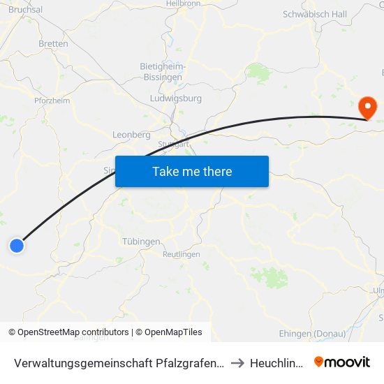 Verwaltungsgemeinschaft Pfalzgrafenweiler to Heuchlingen map