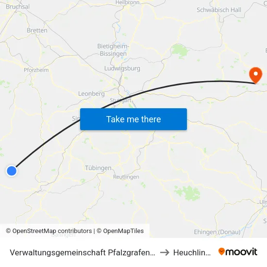 Verwaltungsgemeinschaft Pfalzgrafenweiler to Heuchlingen map