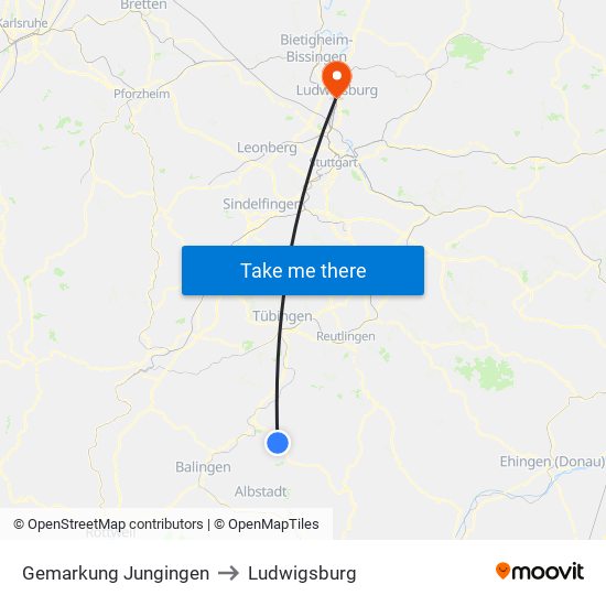 Gemarkung Jungingen to Ludwigsburg map