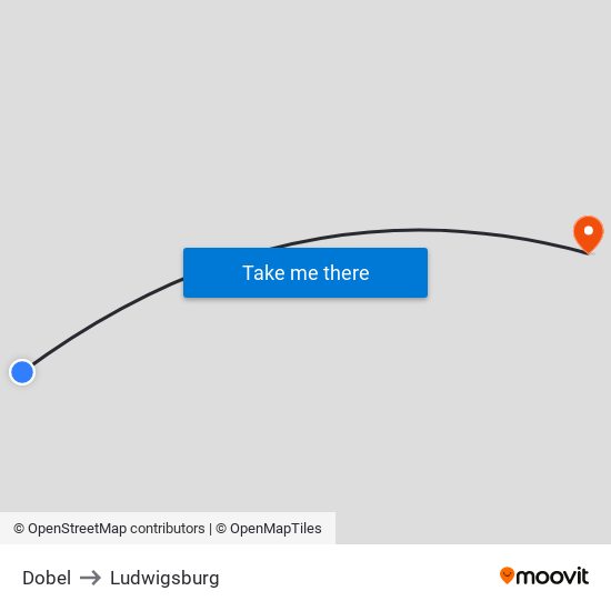 Dobel to Ludwigsburg map