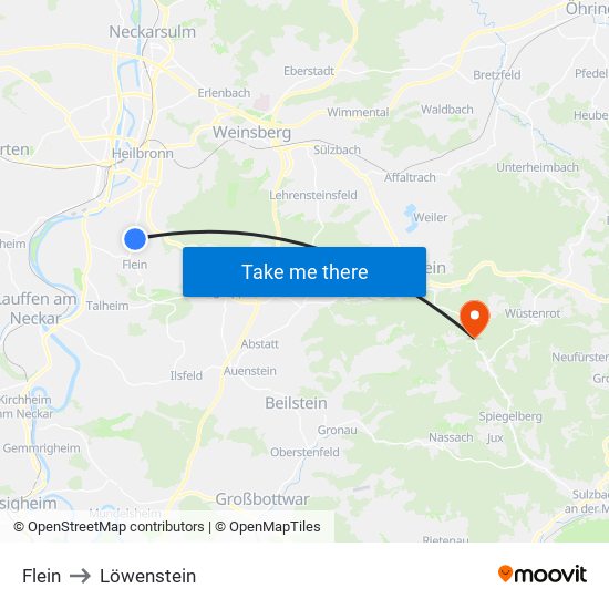 Flein to Löwenstein map