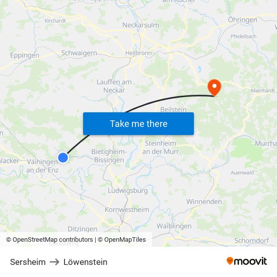 Sersheim to Löwenstein map