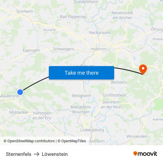 Sternenfels to Löwenstein map