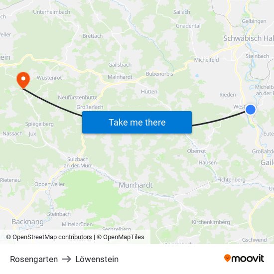 Rosengarten to Löwenstein map