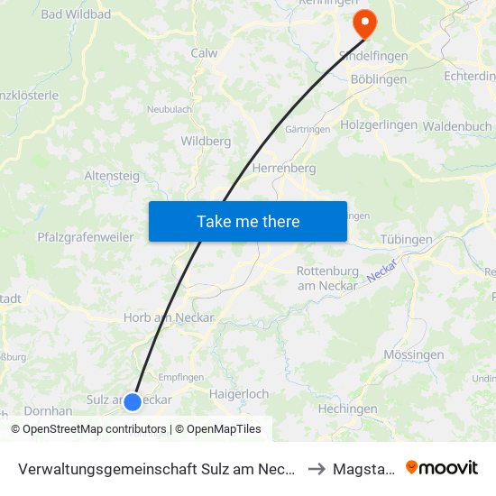 Verwaltungsgemeinschaft Sulz am Neckar to Magstadt map
