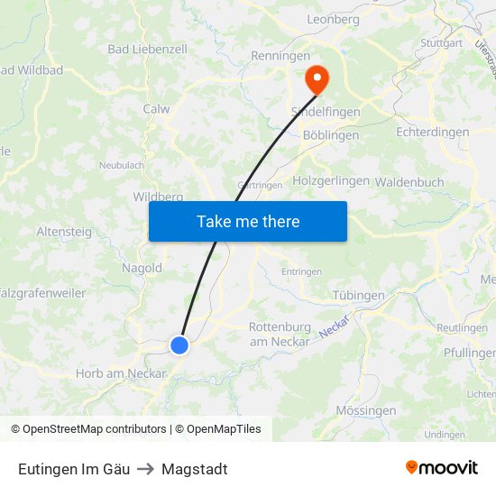 Eutingen Im Gäu to Magstadt map