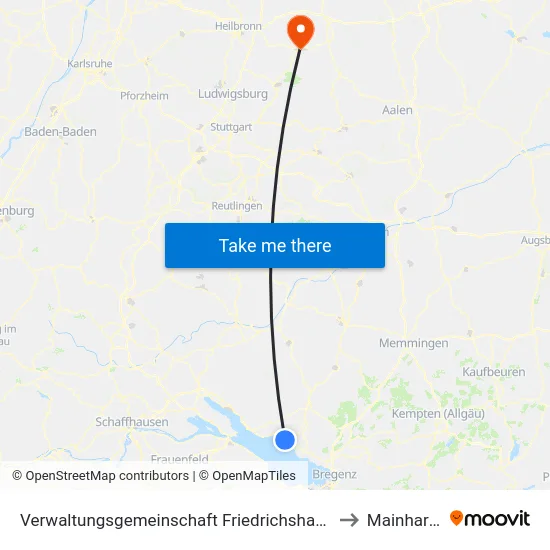 Verwaltungsgemeinschaft Friedrichshafen to Mainhardt map