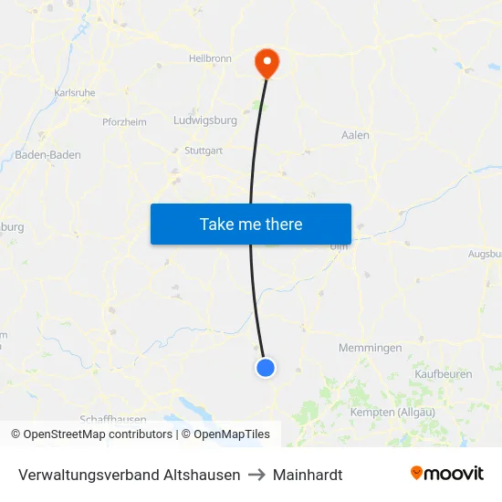 Verwaltungsverband Altshausen to Mainhardt map