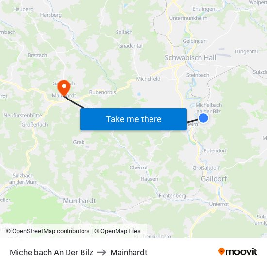 Michelbach An Der Bilz to Mainhardt map