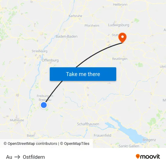 Au to Ostfildern map