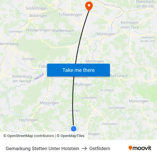 Gemarkung Stetten Unter Holstein to Ostfildern map