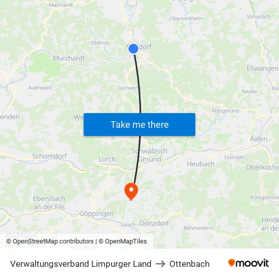 Verwaltungsverband Limpurger Land to Ottenbach map