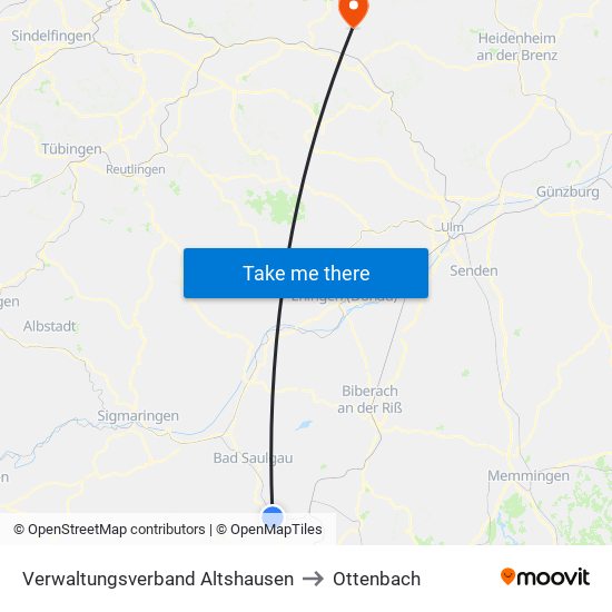 Verwaltungsverband Altshausen to Ottenbach map