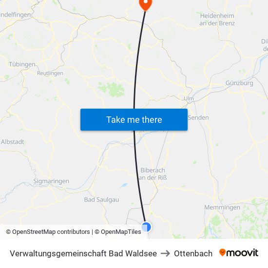 Verwaltungsgemeinschaft Bad Waldsee to Ottenbach map