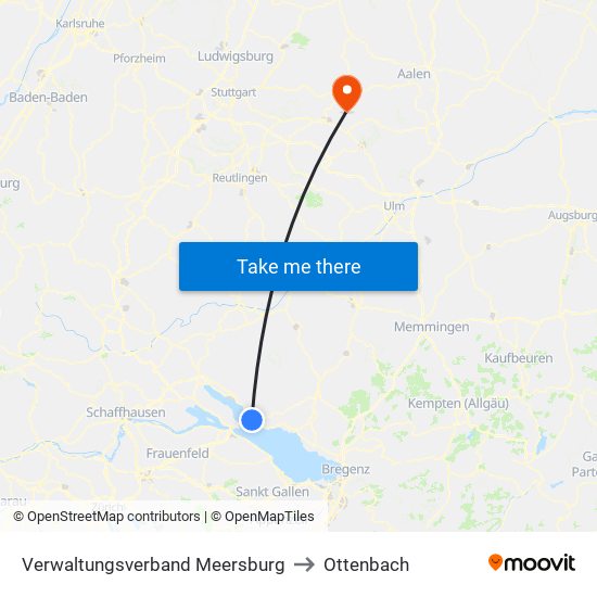 Verwaltungsverband Meersburg to Ottenbach map