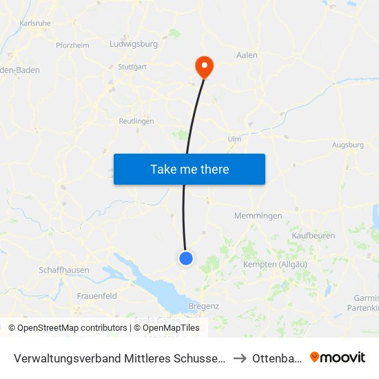 Verwaltungsverband Mittleres Schussental to Ottenbach map