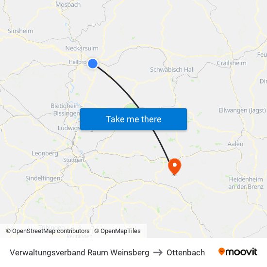 Verwaltungsverband Raum Weinsberg to Ottenbach map