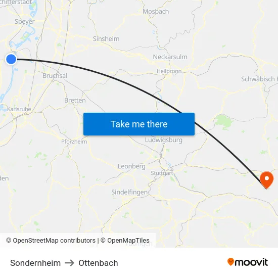 Sondernheim to Ottenbach map
