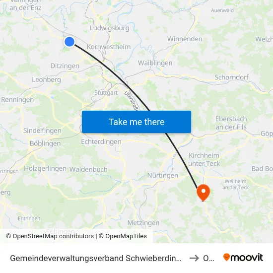 Gemeindeverwaltungsverband Schwieberdingen-Hemmingen to Owen map