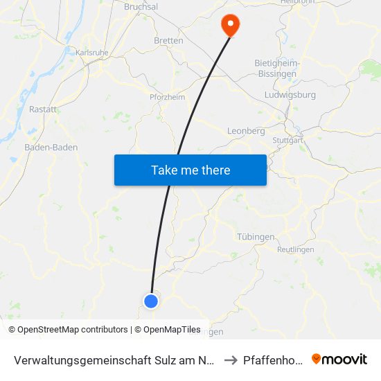 Verwaltungsgemeinschaft Sulz am Neckar to Pfaffenhofen map