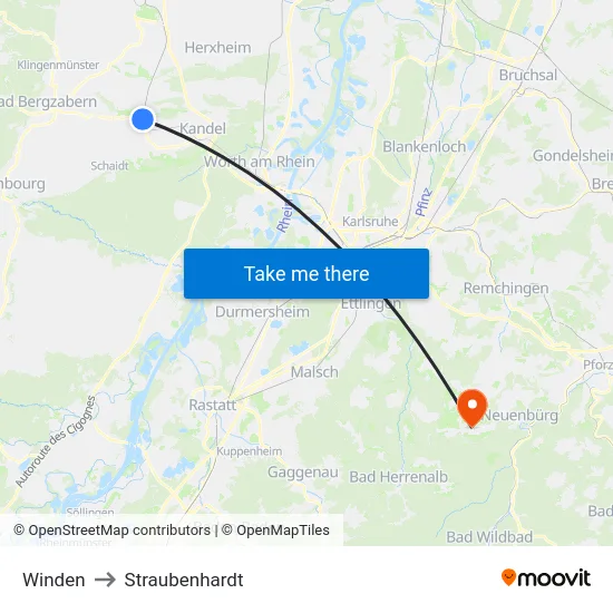 Winden to Straubenhardt map