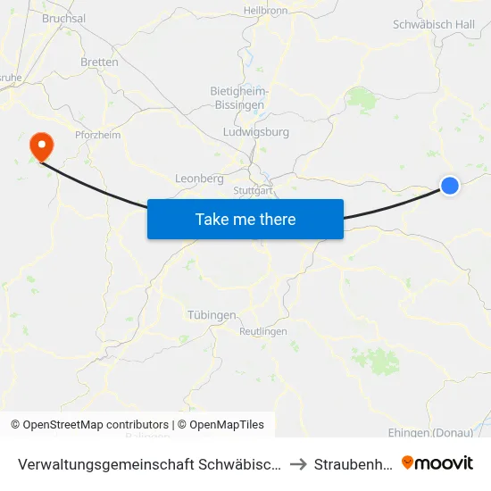 Verwaltungsgemeinschaft Schwäbisch Gmünd to Straubenhardt map