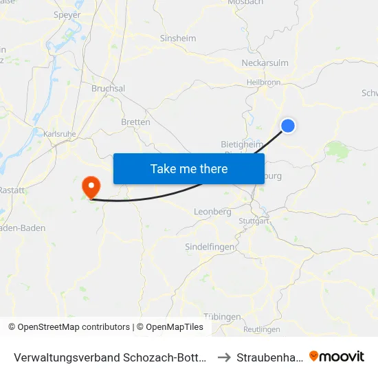 Verwaltungsverband Schozach-Bottwartal to Straubenhardt map