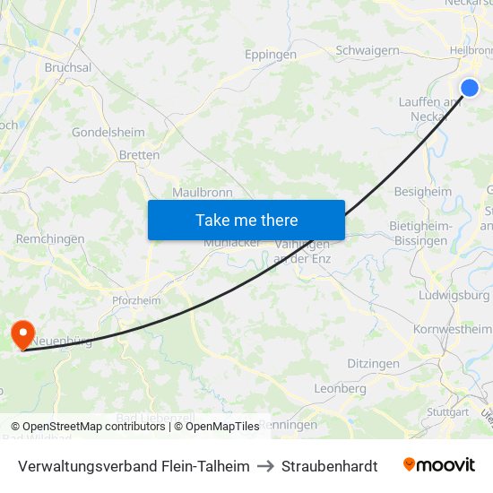 Verwaltungsverband Flein-Talheim to Straubenhardt map