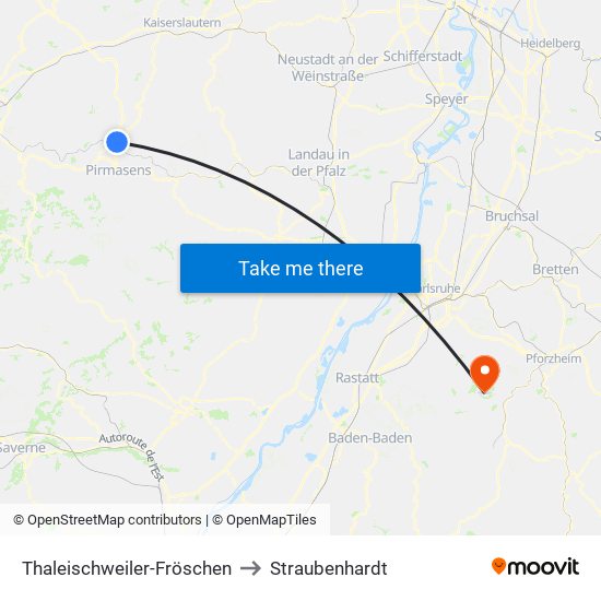 Thaleischweiler-Fröschen to Straubenhardt map