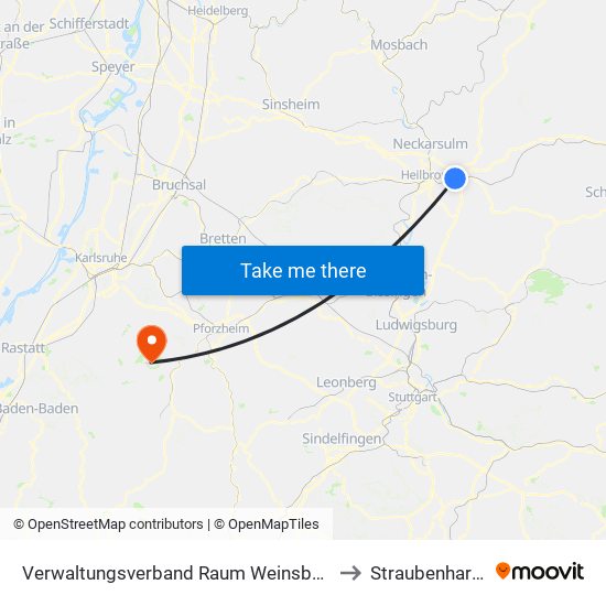 Verwaltungsverband Raum Weinsberg to Straubenhardt map