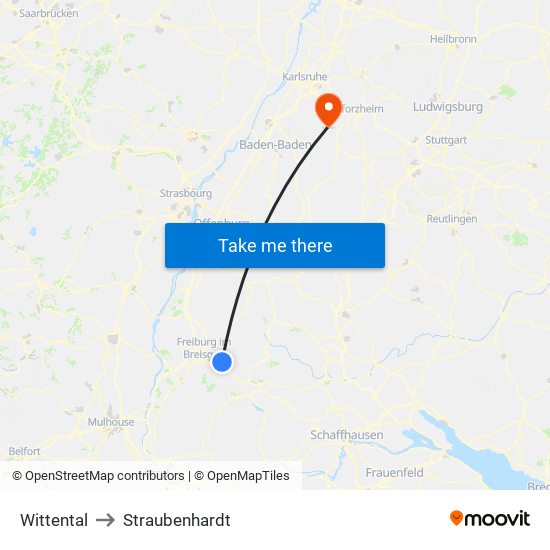 Wittental to Straubenhardt map