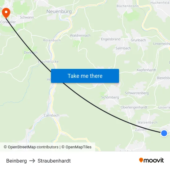 Beinberg to Straubenhardt map
