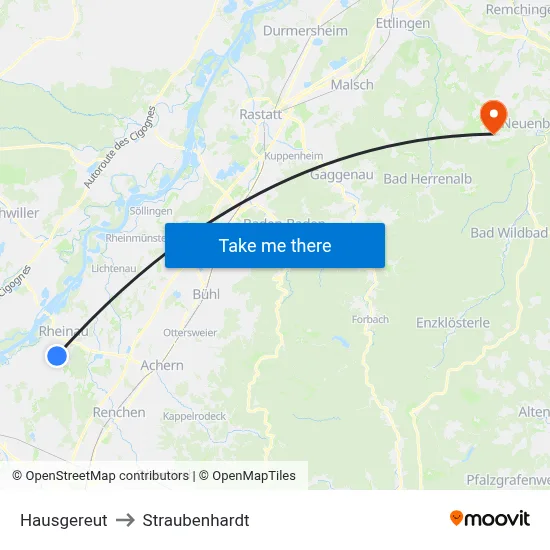 Hausgereut to Straubenhardt map