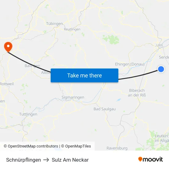 Schnürpflingen to Sulz Am Neckar map