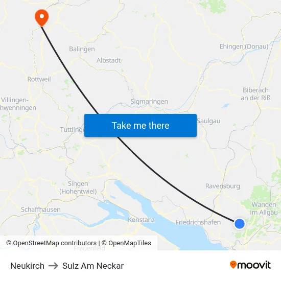 Neukirch to Sulz Am Neckar map