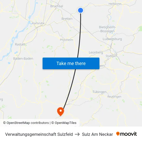 Verwaltungsgemeinschaft Sulzfeld to Sulz Am Neckar map