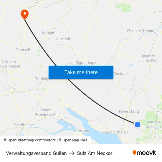 Verwaltungsverband Gullen to Sulz Am Neckar map