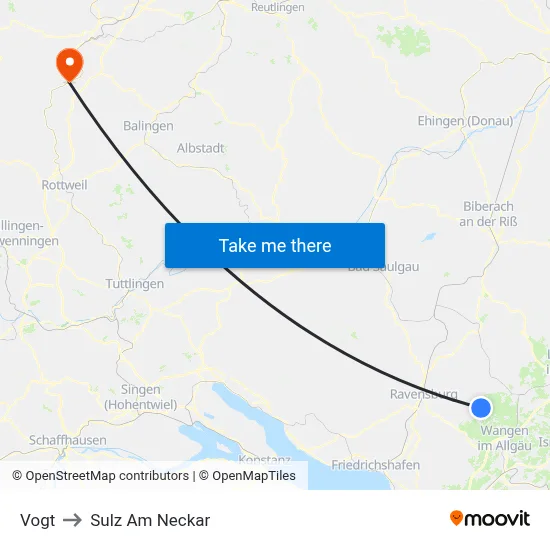 Vogt to Sulz Am Neckar map